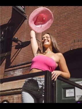 Smash + Tess Hot Pink Strapless Tube Top Spencer Barbosa Collab